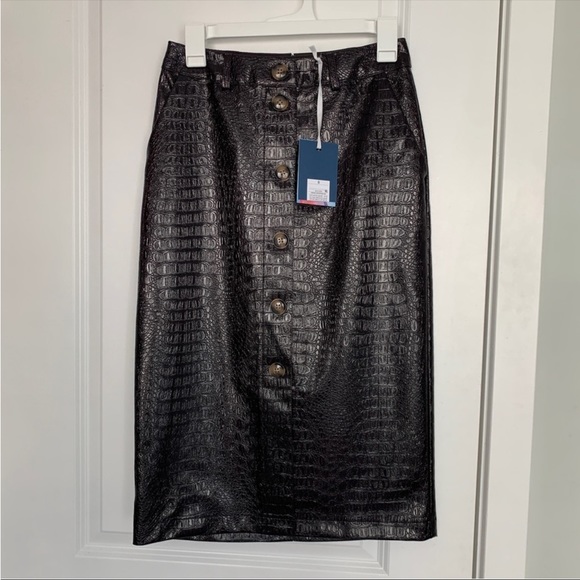 Rachel Comey Dresses & Skirts - Women’s 0 RACHEL COMEY Target Embossed Chicory Coffee Button Front Midi Skirt